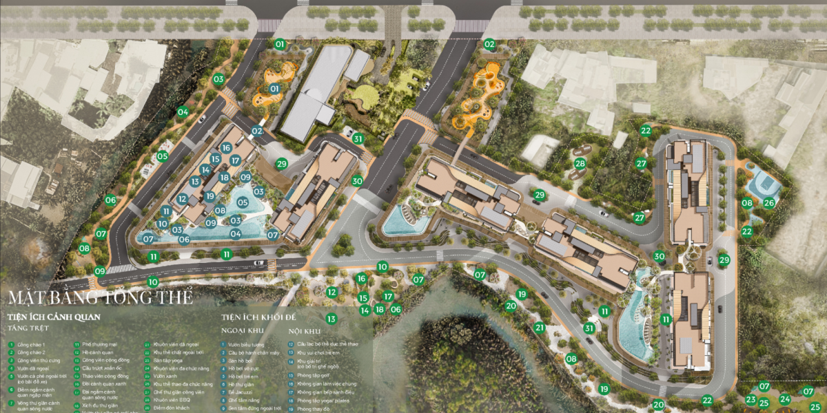 Mặt Bằng Eaton Park — 6 Tháp A1-A6, Layout 1-3PN & Penthouse