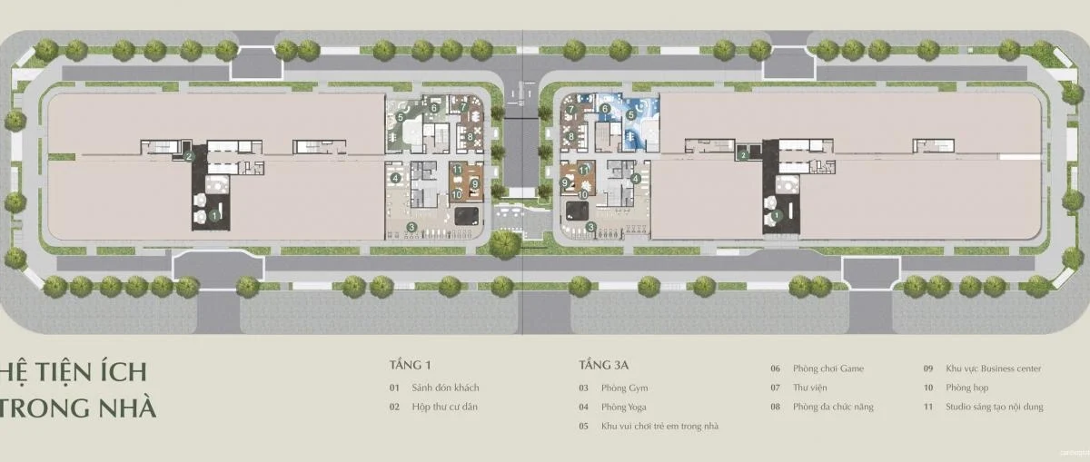 Thiết kế & mặt bằng Lumiere Midtown — 2 block, Foster + Partners