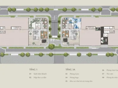 Thiết kế & mặt bằng Lumiere Midtown — 2 block, Foster + Partners